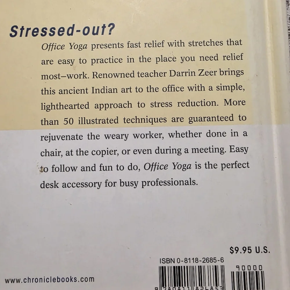 Office Yoga Book - Blue and White Cover By Darrin Zeer